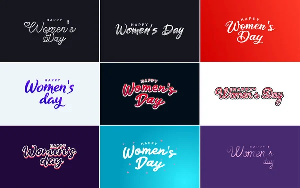 International Women Day Vector Hand Written Typography Background Bold Vibrant — 图库矢量图片