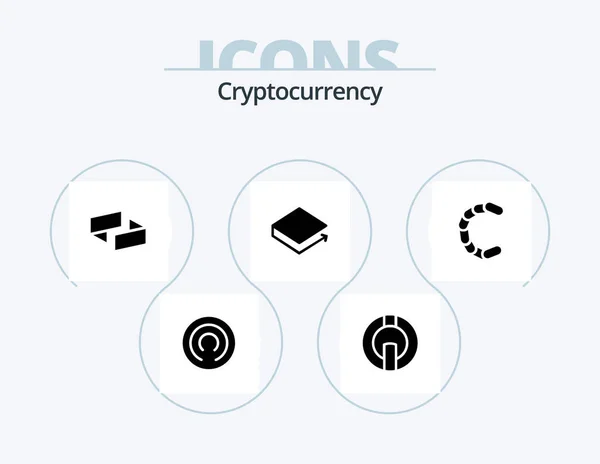 Cryptocurrency Glyph Icon Pack Icon Design Crypto Currency Coin Crypto — Stock Vector