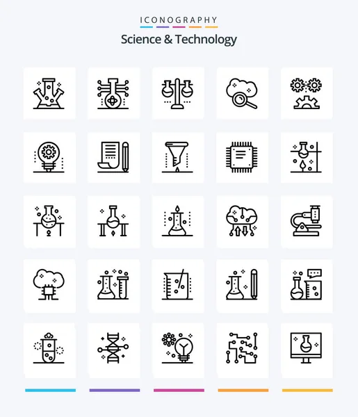 Creative Science Technology Outline Icon Pack Engineering Science Applied Science — Stockvector