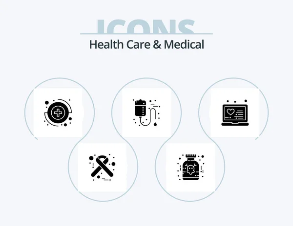 Health Care Medical Glyph Icon Pack Icon Design Medical Health — Vetor de Stock