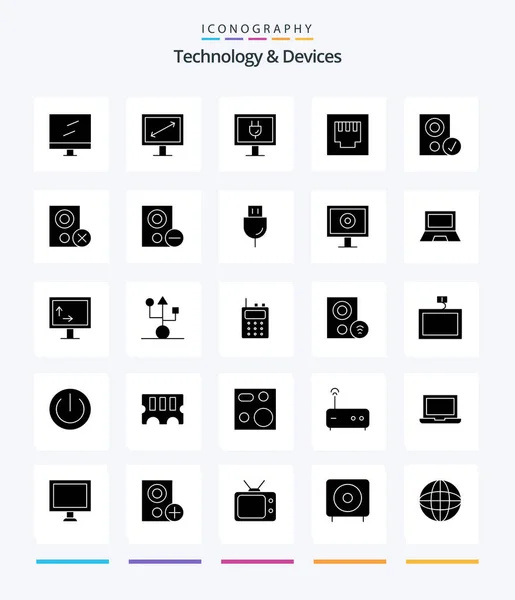 Creative Devices Glyph Solid Black Icon Pack Devices Speaker Hardware — стоковый вектор