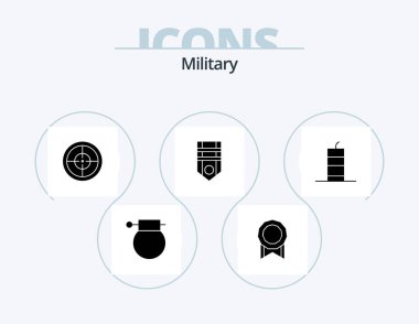 Military Glyph Icon Pack 5 Icon Design. dynamite. bang. army. stripe. military