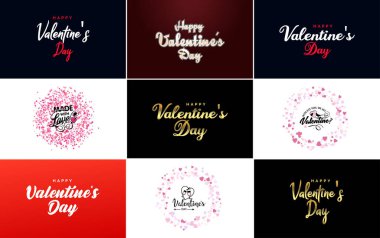 Red flat design Valentine's Day label pack