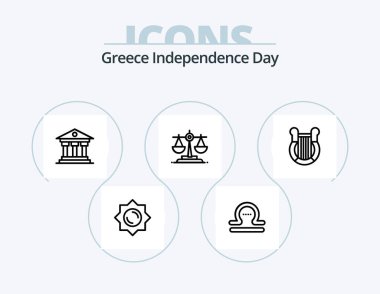 Greece Independence Day Line Icon Pack 5 Icon Design. olympic. greece. zodiac. games. greece