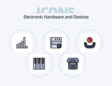 Devices Line Filled Icon Pack 5 Icon Design. . sim. security. mobile. signal