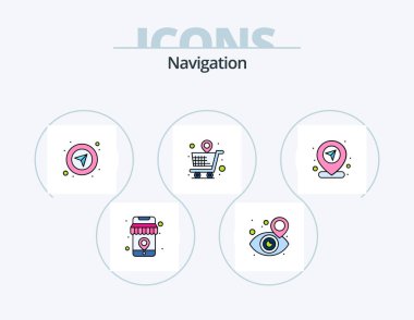 Navigation Line Filled Icon Pack 5 Icon Design. location. map. pin. location. pointer