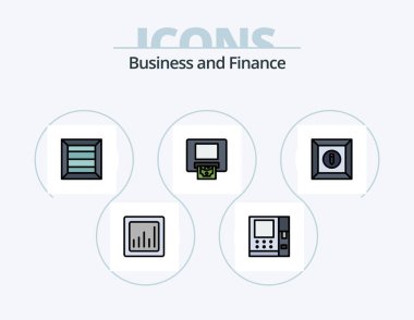 Finance Line Filled Icon Pack 5 Icon Design. . . graph. warning. box