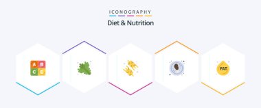 Diet And Nutrition 25 Flat icon pack including diet. fat. food. fresh. diet