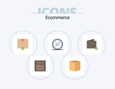 Ecommerce Flat Icon Pack 5 Icon Design. market. discount. e. commerce. package