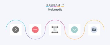 Multimedia Flat 5 Icon Pack Including media p. camera. history. multimedia. media