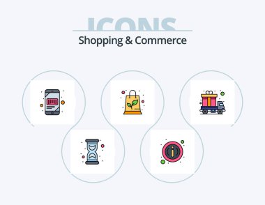 Shopping And Commerce Line Filled Icon Pack 5 Icon Design. delivery. tag. globe. sale. world