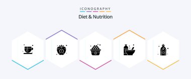 Diet And Nutrition 25 Glyph icon pack including fitness. protein. diet. nutrition. bottle