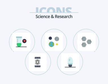 Science Flat Icon Pack 5 Icon Design. shape. hexagon. science. cells. science