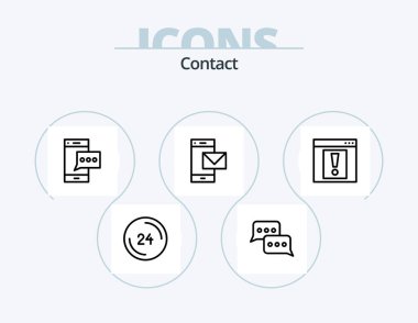 Contact Line Icon Pack 5 Icon Design. conversation. communication. web. call. info
