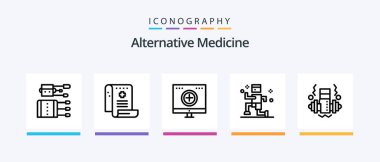 Alternative Medicine Line 5 Icon Pack Including health. running. chemistry. jogging. tube. Creative Icons Design
