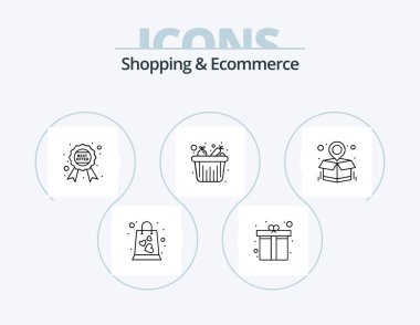 Shopping and Ecommerce Line Icon Pack 5 Icon Design. retail. box. delivery truck. shopping. payment