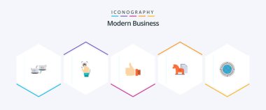 Modern Business 25 Flat icon pack including thumbs. hand. recognition. finger. like
