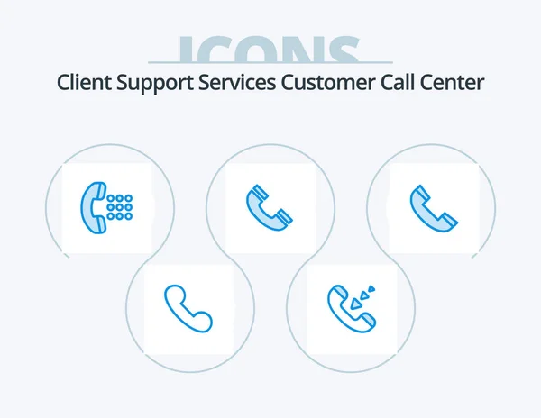 Call Blue Icon Pack Icon Design Phone Call Call Interface — Stockvector