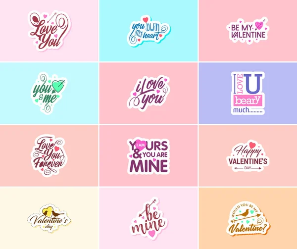Valentine Day Sticker Time Romance Creative Expression — Vector de stock