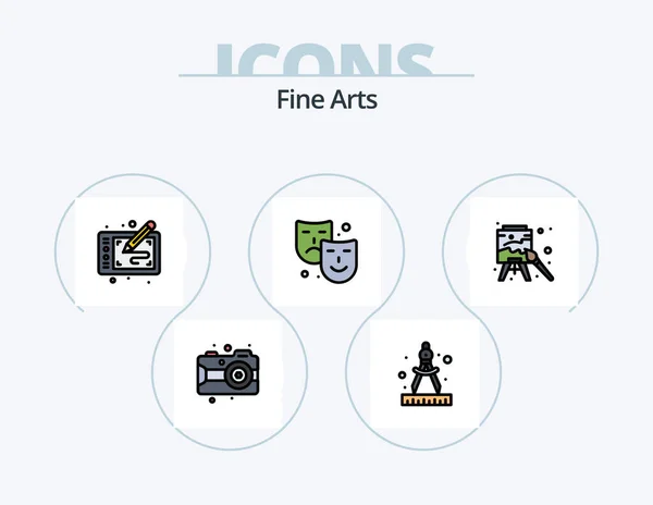 Fine Arts Line Filled Icon Pack Icon Design Musical Paint — Vettoriale Stock