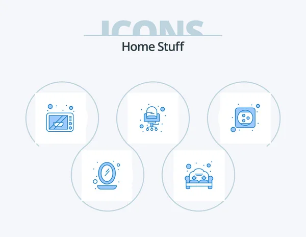 Home Stuff Blue Icon Pack Icon Design Extension Sitting Electronics — Wektor stockowy