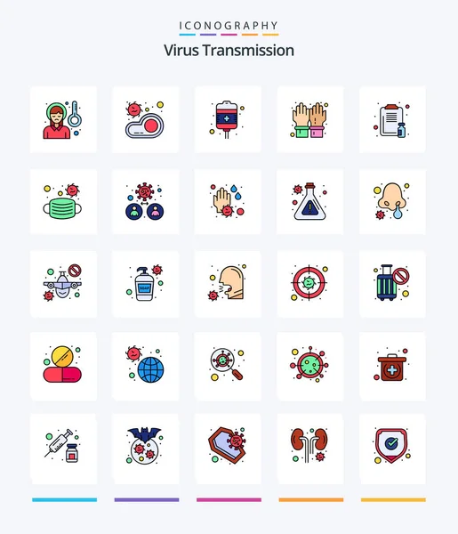 Creative Virus Transmission Line Filled Icon Pack Healthcare Secure Drip — Image vectorielle
