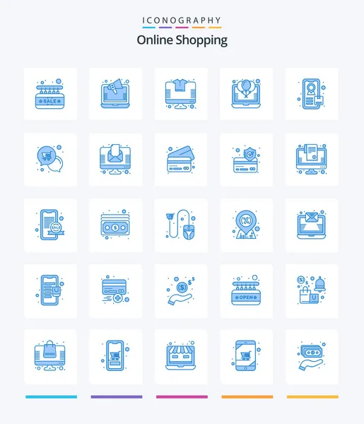 Creative Online Shopping Blue Icon Pack Party Online Offer Balloon — Image vectorielle