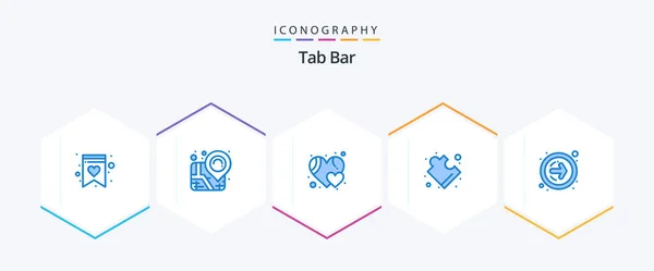 Tab Bar Blue Icon Pack Including Next Button Forward Arrow — Archivo Imágenes Vectoriales
