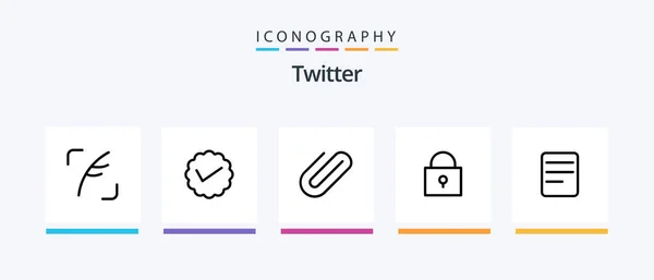 Twitter Line Icon Pack Including Mail Sets Twitter Twitter Back — Vettoriale Stock