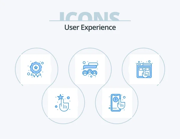 User Experience Blue Icon Pack Icon Design User Experience Badge — Stok Vektör