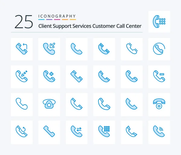 Call Blue Color Icon Pack Including Phone Answer Phone Ring — Stockvector