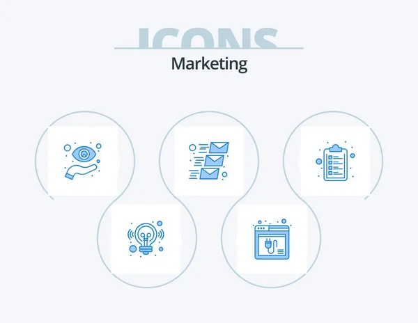 Marketing Blue Icon Pack Icon Design Email Message Mail Website — Wektor stockowy