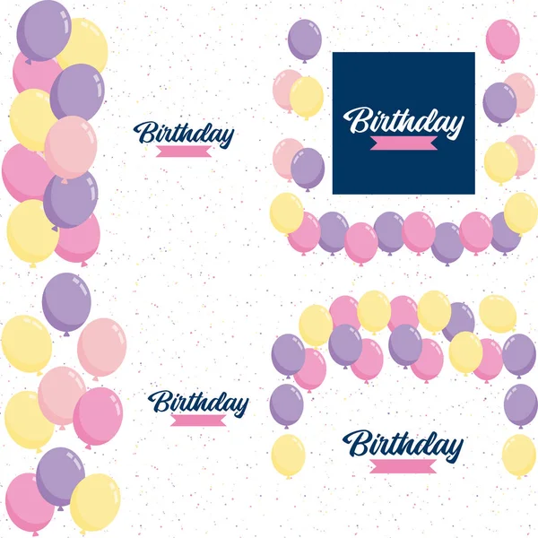 Retro Happy Birthday Design Bold Colorful Letters Vintage Texture — Stok Vektör