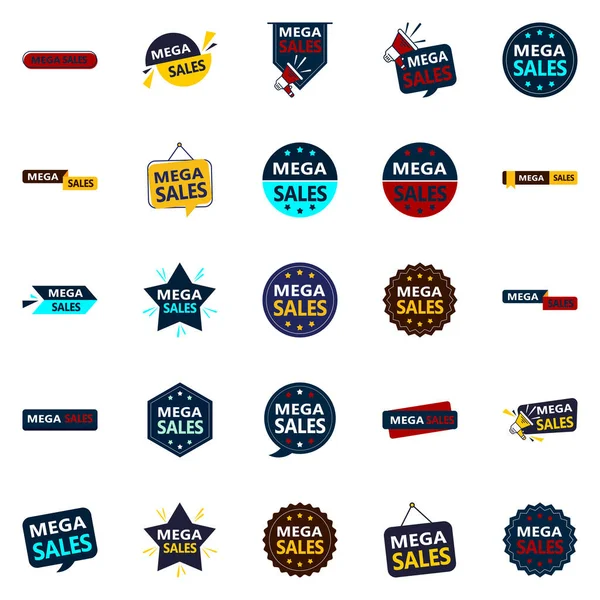 Mega Sale Vector Collection Dynamic Designs Your Next Marketing Campaign — Διανυσματικό Αρχείο