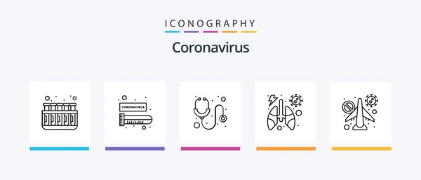 Coronavirus Line Icon Pack Including Protection Runny Protection Nose Infection — Wektor stockowy