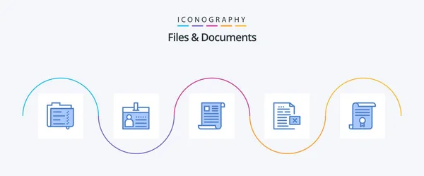 Files Documents Blue Icon Pack Including Document Data Paper File — Stock vektor