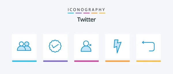 Twitter Blue Icon Pack Including Loop Arrow Arrow Twitter Media — Vettoriale Stock