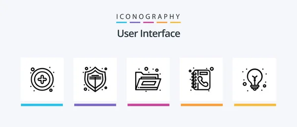 User Interface Line Icon Pack Including Watch Interface Time User — Stock vektor