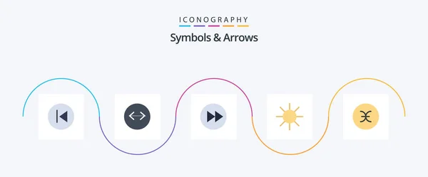 Symbols Arrows Flat Icon Pack Including Sign Ray Arrow Logo — Archivo Imágenes Vectoriales