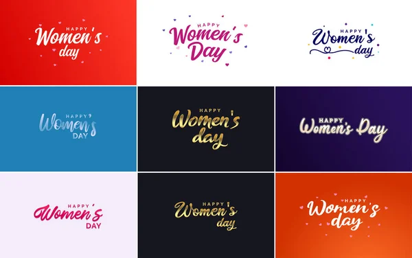 国際女性デーのロゴ入りカードのセット — ストックベクタ