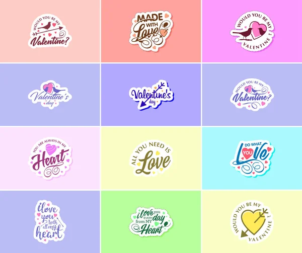 Valentine Day Graphics Stickers Perfect Romantic Gesture — Stock Vector
