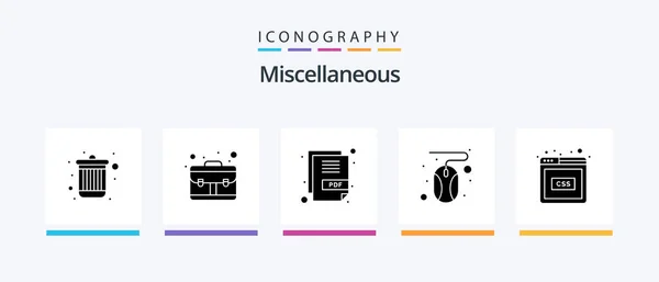 Miscellaneous Glyph Icon Pack Including Css File Mouse Click Creative — Stok Vektör