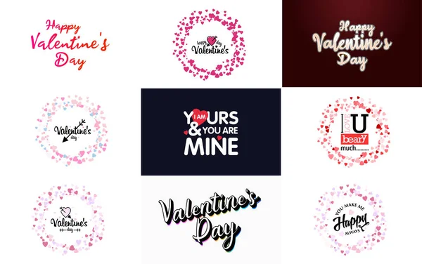 Love You Hand Drawn Lettering Heart Design Suitable Use Valentine — Vector de stock
