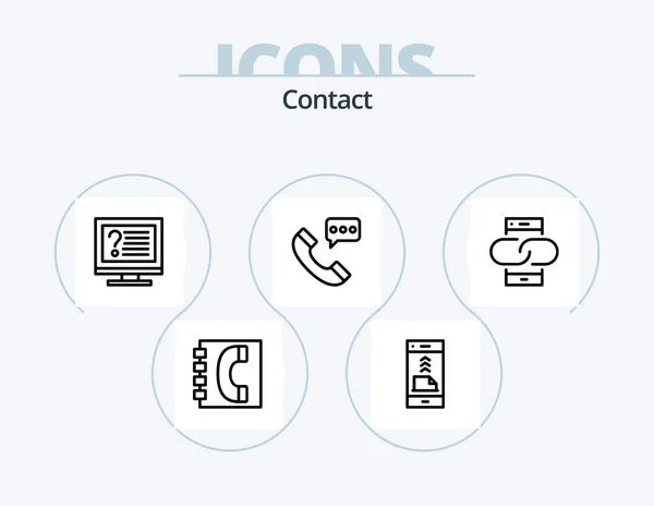 Contact Line Icon Pack Icon Design Date Calendar Info Colander — Vector de stock