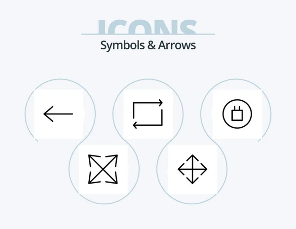 Symbols Arrows Line Icon Pack Icon Design Arrow — Vector de stock