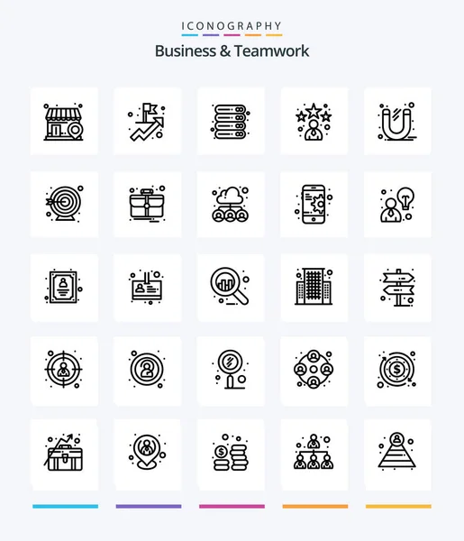 Creative Business Teamwork Outline Icon Pack Office Business Office Star — Stock vektor