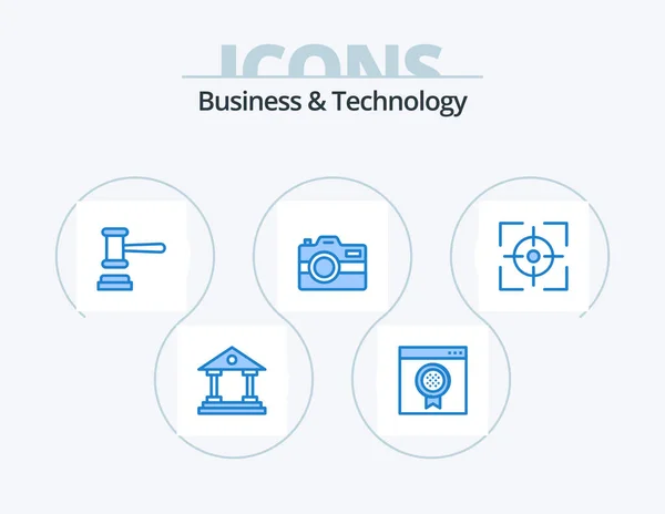 Business Technology Blue Icon Pack Icon Design Crosshair Technology Auction — Wektor stockowy