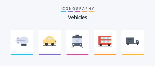 Vehicles Flat Icon Pack Including Bus Vehicles Transport Creative Icons — Vettoriale Stock