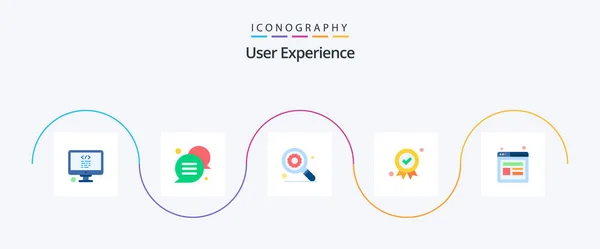 User Experience Flat Icon Pack Including Experience Medal Experience Quality — Vector de stock