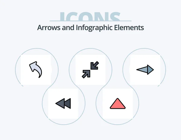 Arrow Line Filled Icon Pack Icon Design Video Arrow — стоковый вектор